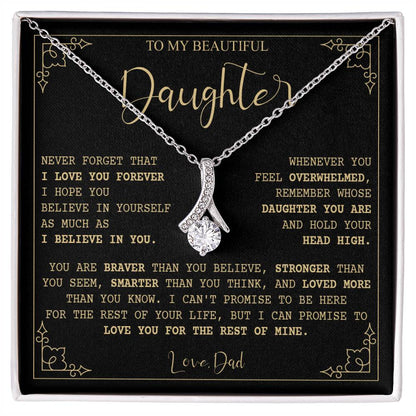 782B Beautiful Daughter Necklace, Birthday Xmas Gift from Dad, I Love you Forever