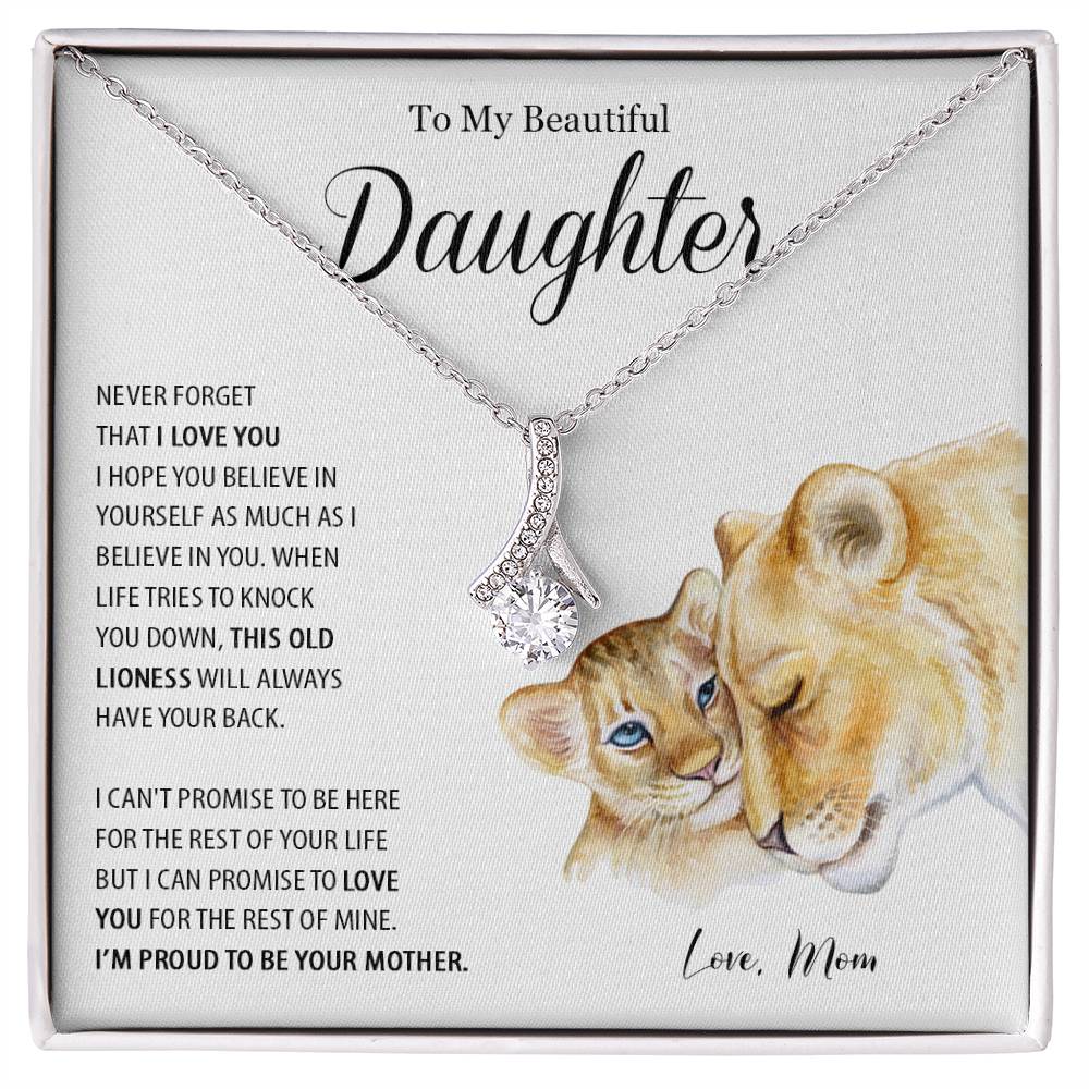 638B To My Beautiful Daughter Necklace, Mother Daughter Gift, Birthday Gift From Mom