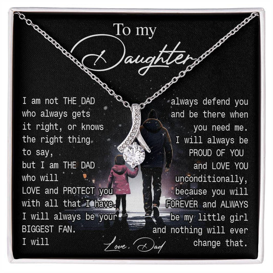 774B To My Daughter Necklace Gift from Dad, You always be be little girl, Women Gift