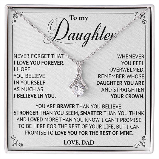 828B To My Daughter Necklace Gift for Daughter from Dad, Daughter Father Love Gifts