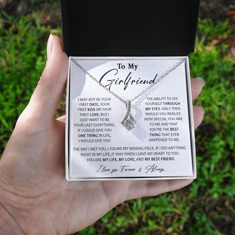 727B-To My Girlfriend Necklace, Birthday Present for Girlfriend Her, Valentine
