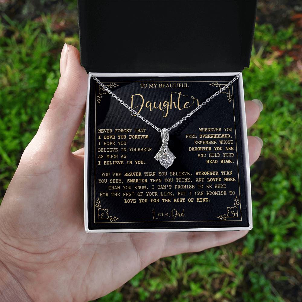 782B Beautiful Daughter Necklace, Birthday Xmas Gift from Dad, I Love you Forever