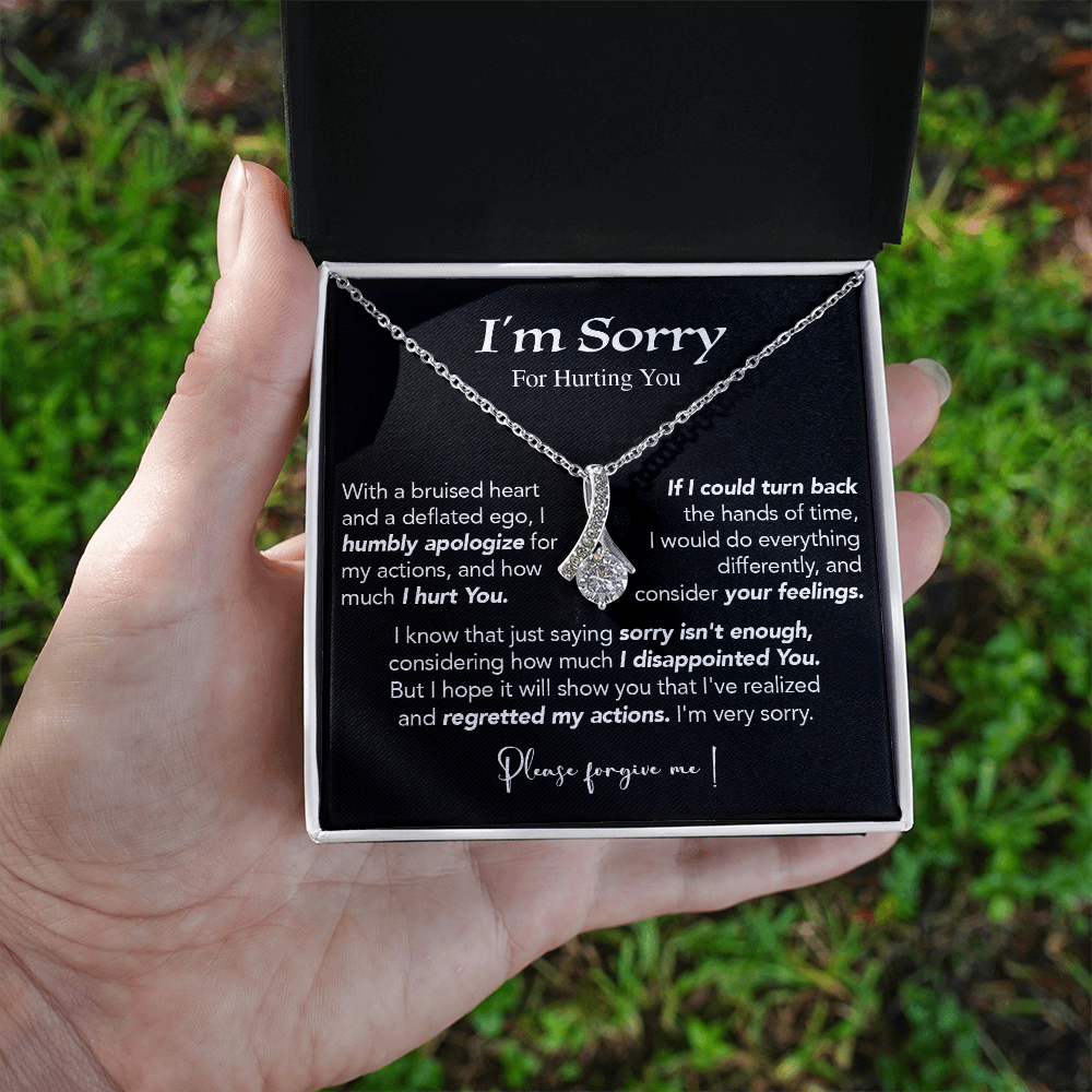 398B-I'm Sorry Necklace, Please Forgive Me Apology Gift, Jewelry for Christmas