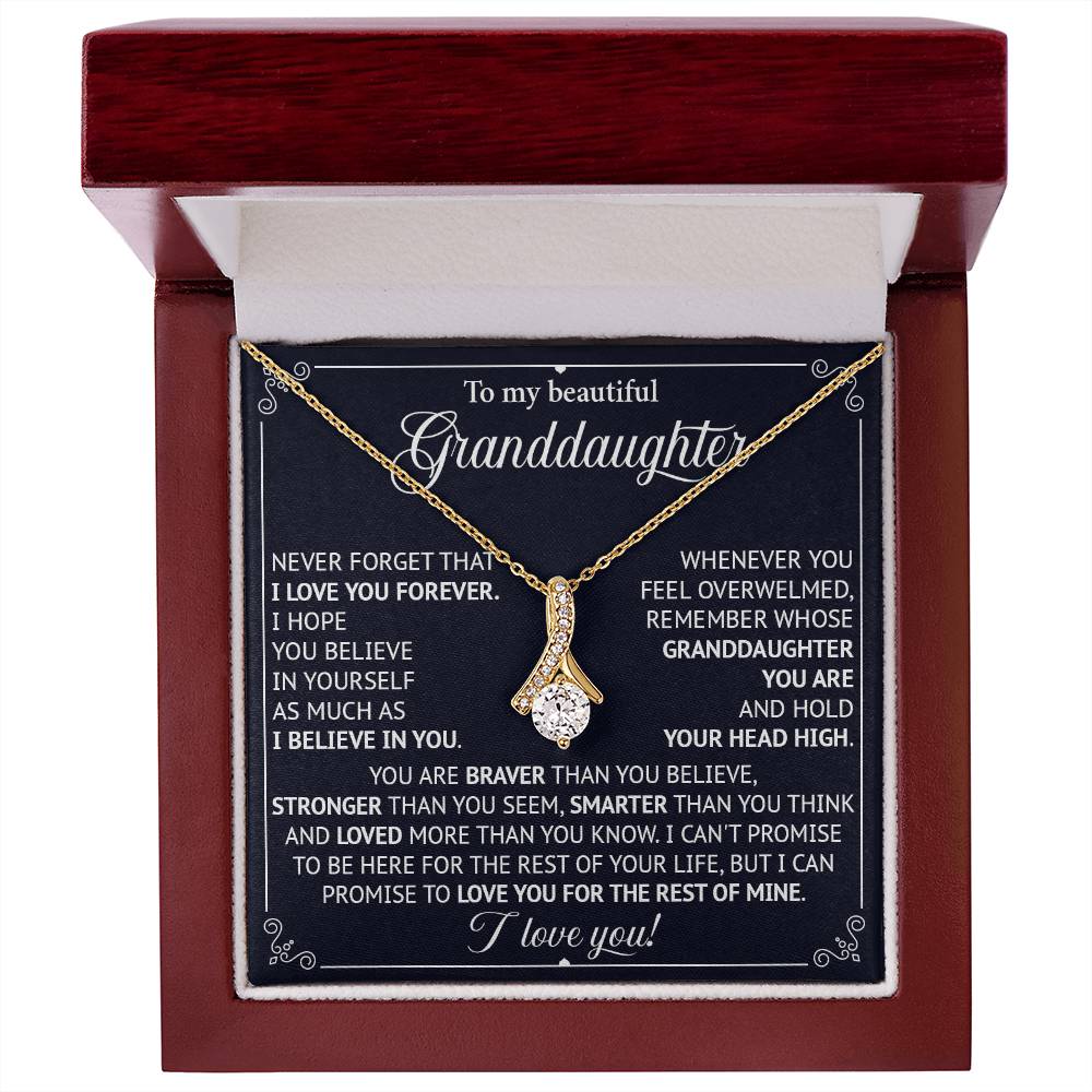 833B To My Beautiful Granddaughter Necklace, Granddaughter Gifts From Grandpa Grandma