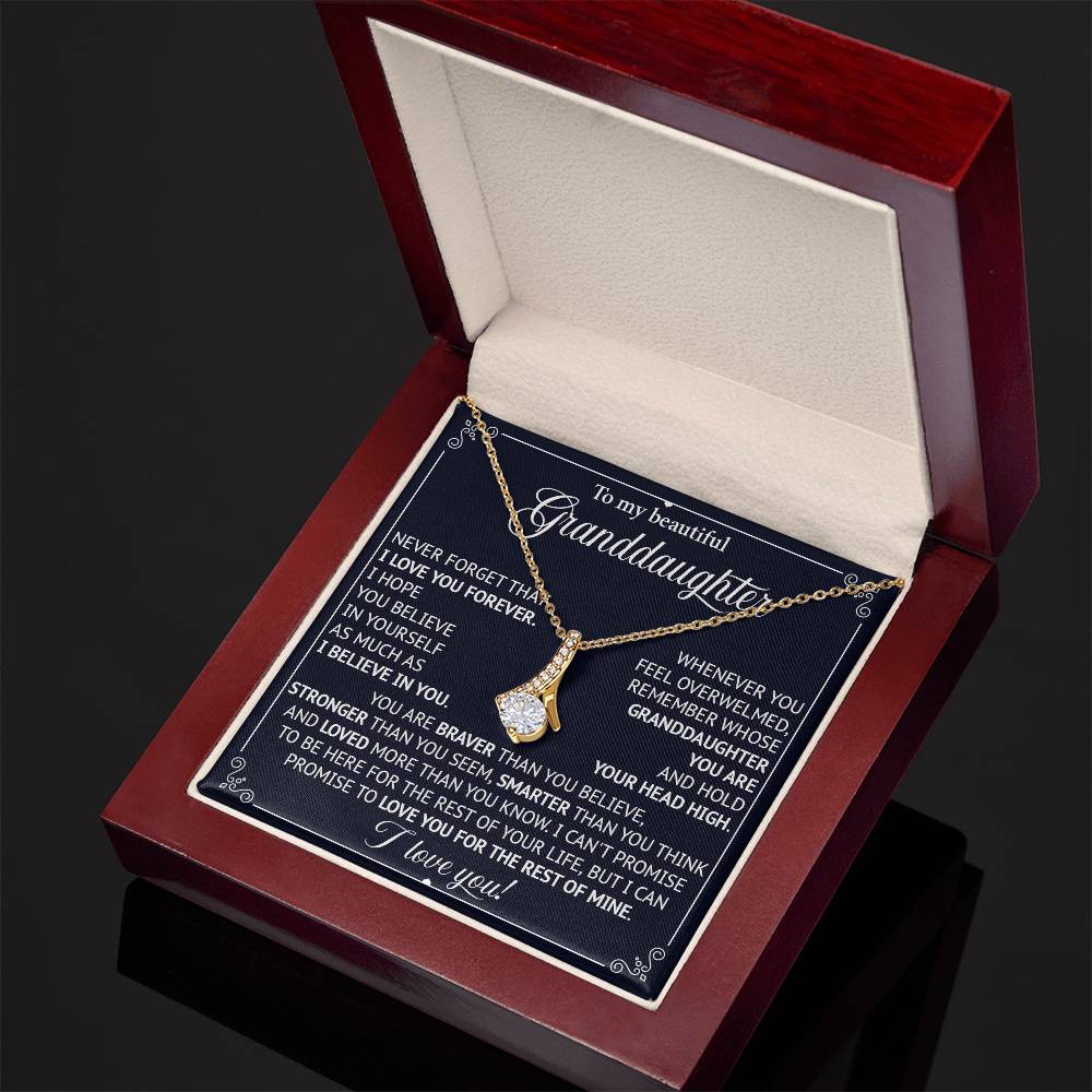 833B To My Beautiful Granddaughter Necklace, Granddaughter Gifts From Grandpa Grandma