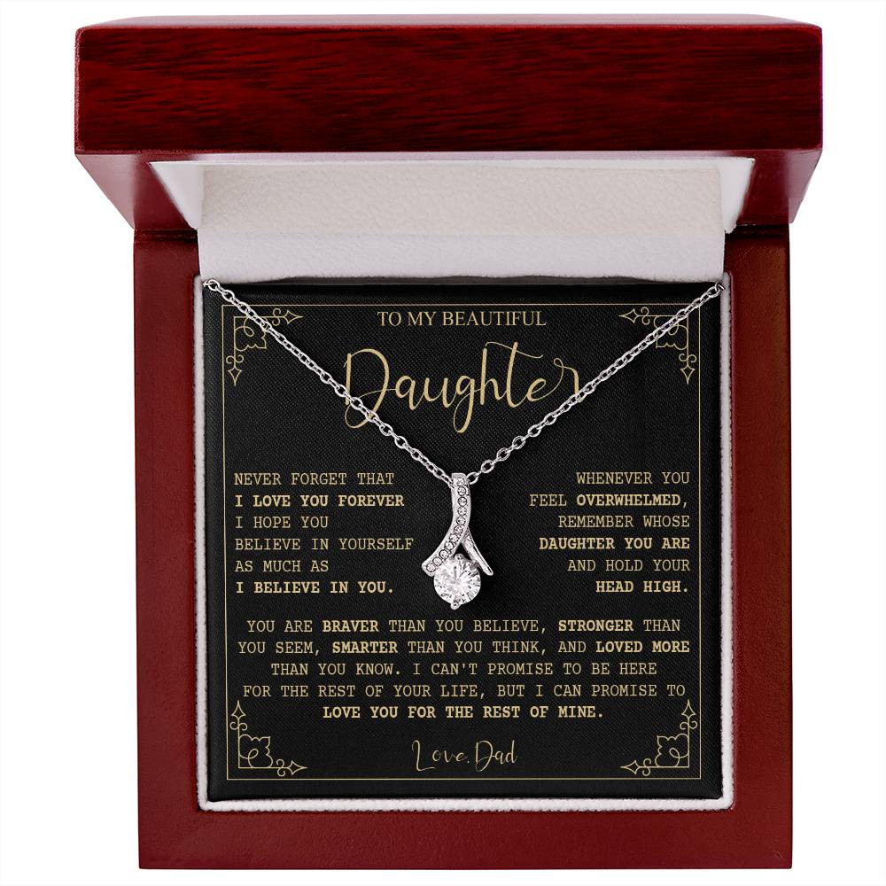 782B Beautiful Daughter Necklace, Birthday Xmas Gift from Dad, I Love you Forever