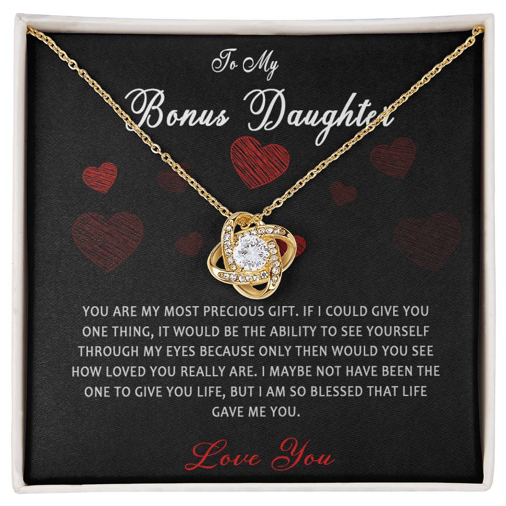 361A To My Bonus Daughter Necklace, Step Daughter Gift From Stepdad, Stepmom