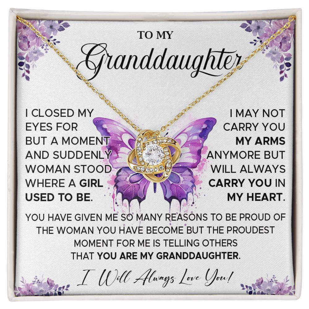 827A To My Granddaughter Necklace, Gift for Granddaughter from Grandpa Grandma, Xmas