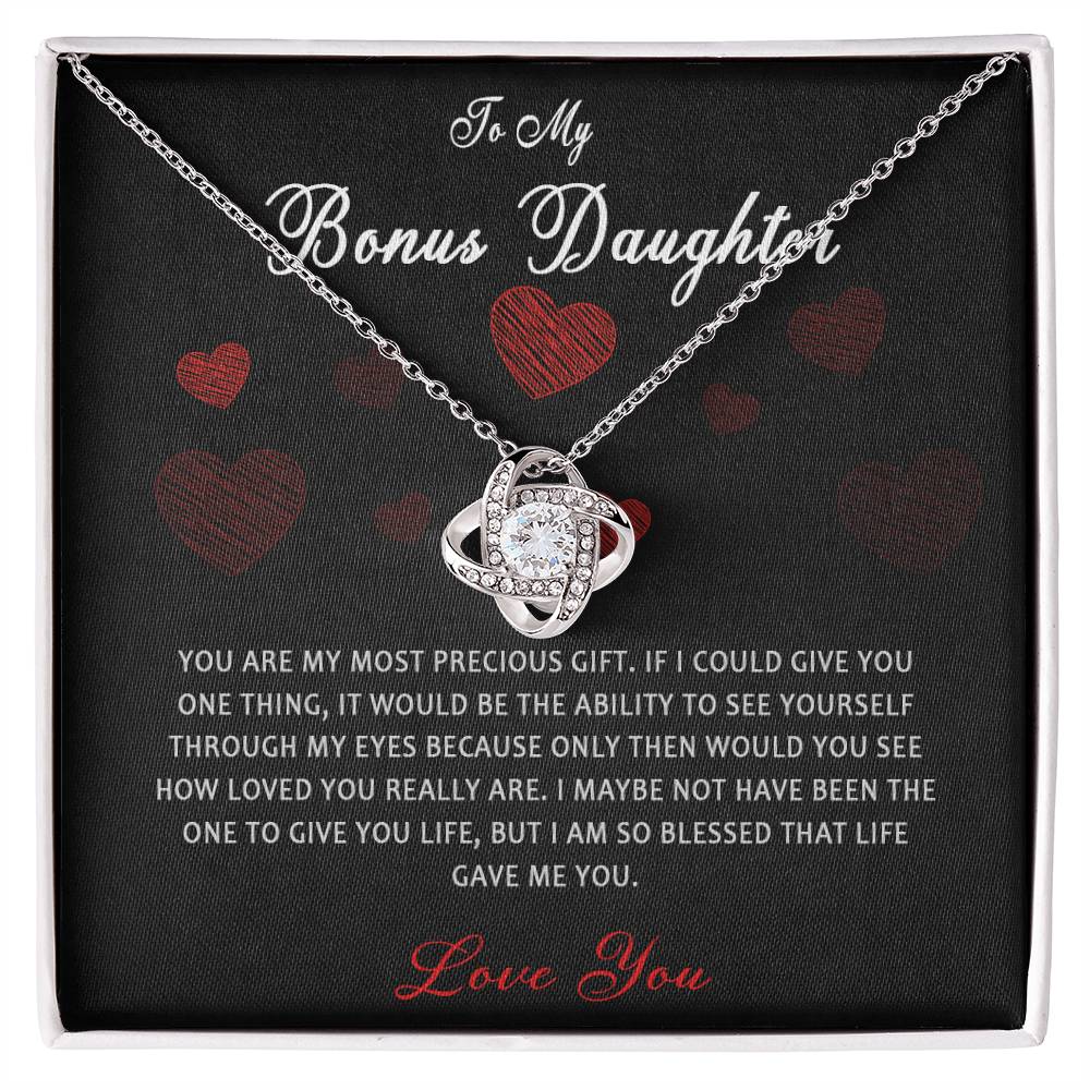 361A To My Bonus Daughter Necklace, Step Daughter Gift From Stepdad, Stepmom