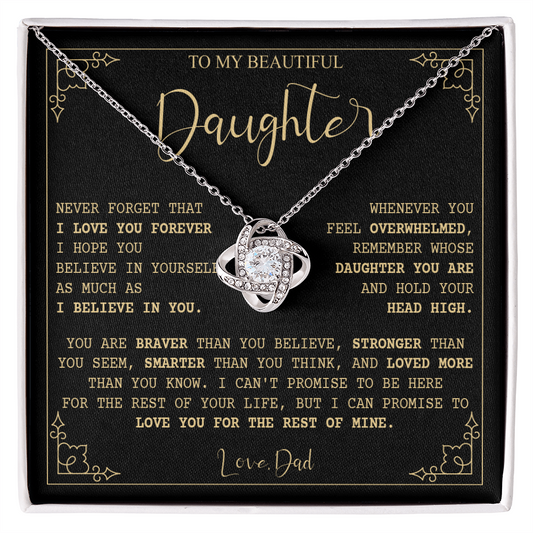 782A Beautiful Daughter Necklace, Birthday Xmas Gift from Dad, I Love you Forever