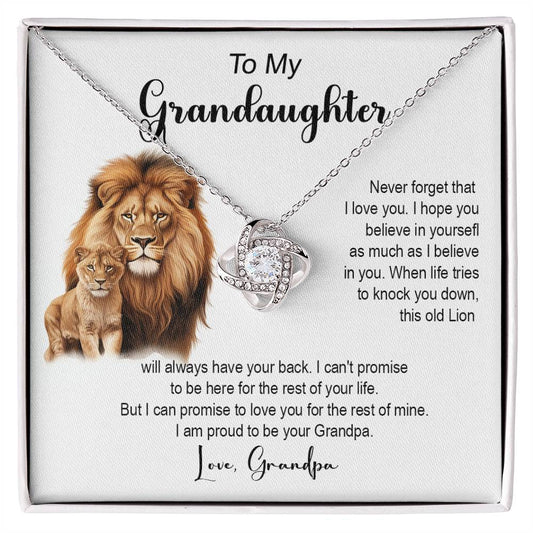 401A To My Granddaughter Necklace, Gift From Grandpa Papa Lion Dad, Christmas Gift