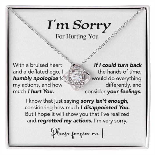397A Apology Necklace Gift, "I'm Sorry for Hurting You," Forgive Me Jewelry Xmas