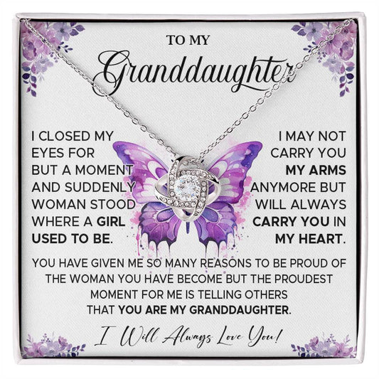 827A To My Granddaughter Necklace, Gift for Granddaughter from Grandpa Grandma, Xmas