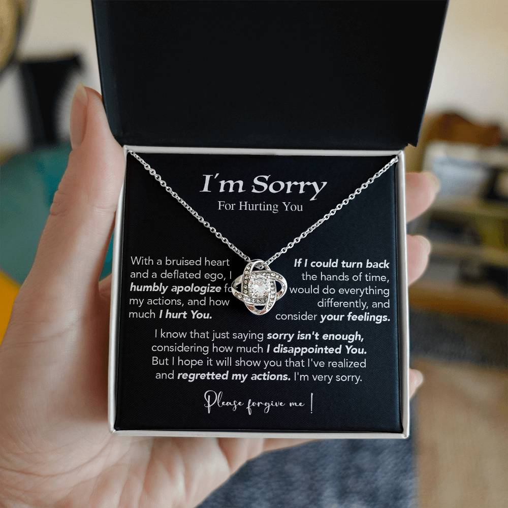 398A I'm sorry For Hurting You Necklace, Please Forgive Me Apology, Necklace Gift
