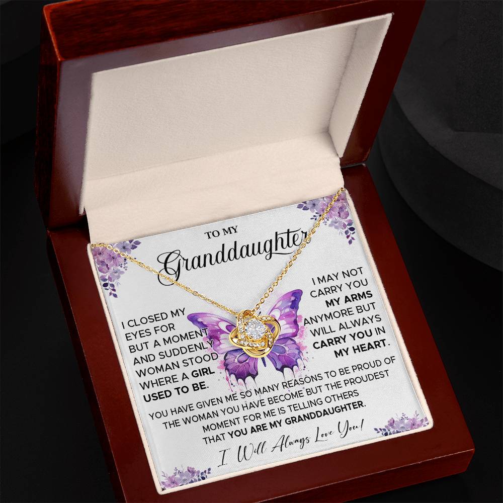 827A To My Granddaughter Necklace, Gift for Granddaughter from Grandpa Grandma, Xmas