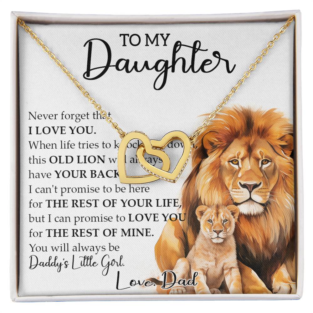 766D To my Daughter Necklace, Perfect Gift from Lion Dad, Necklace Christmas Gifts