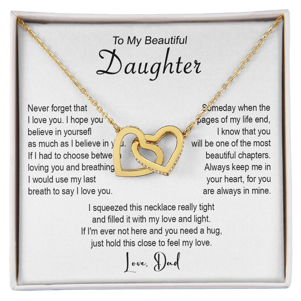 642D To My Beautiful Daughter Necklace, Daughter Father Necklace, Gift From Dad