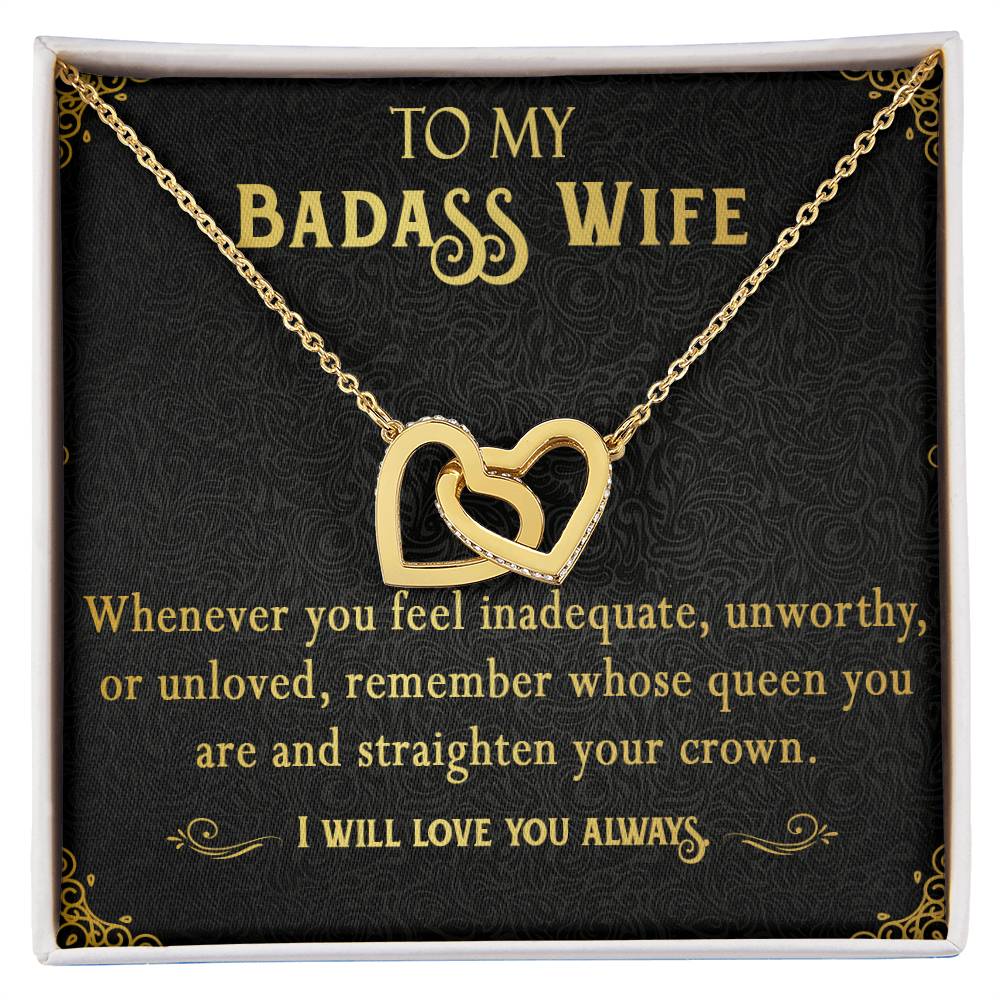 165D Necklace Gift To My Badass Wife, Valentine's Day Gift for Her, I LOVE YOU Always