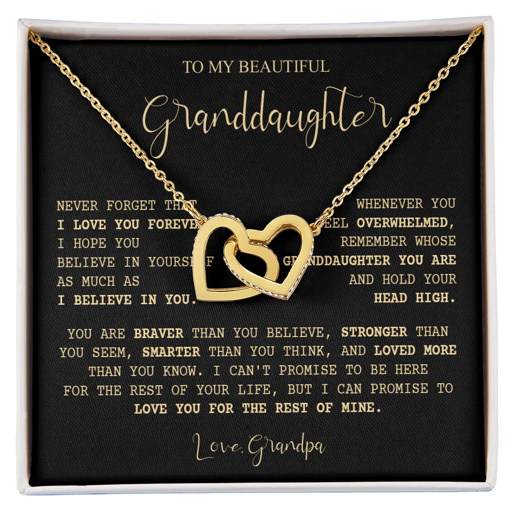 805D I LOVE MY GRANDDAUGHTER Forever Necklace, Birthday Xmas Gift from Papa Grandpa