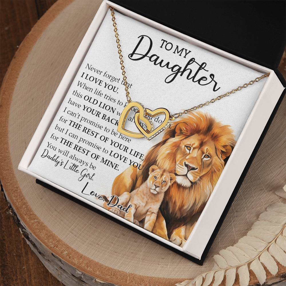 766D To my Daughter Necklace, Perfect Gift from Lion Dad, Necklace Christmas Gifts