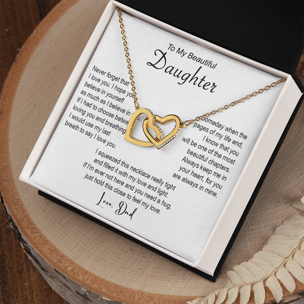 642D To My Beautiful Daughter Necklace, Daughter Father Necklace, Gift From Dad