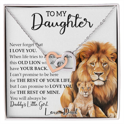 766D To my Daughter Necklace, Perfect Gift from Lion Dad, Necklace Christmas Gifts