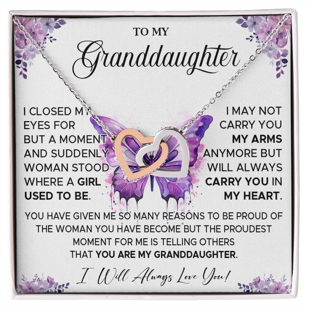 827D To My Granddaughter Necklace, Gift for Granddaughter from Grandpa Grandma, Xmas