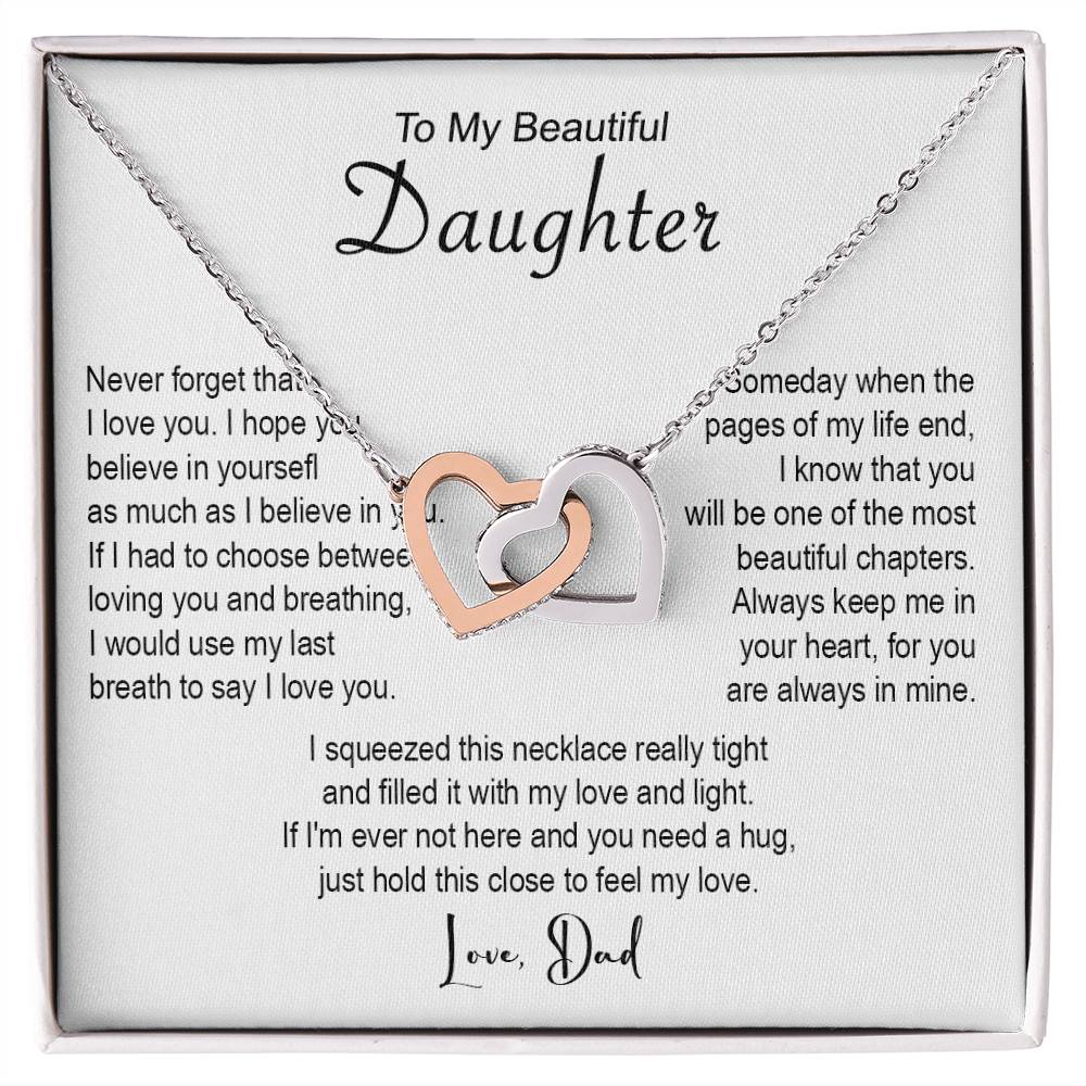 642D To My Beautiful Daughter Necklace, Daughter Father Necklace, Gift From Dad