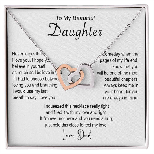 642D To My Beautiful Daughter Necklace, Daughter Father Necklace, Gift From Dad