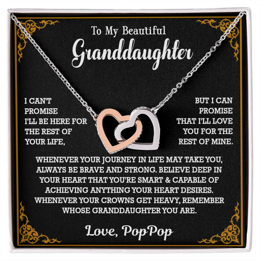 To My Granddaughter Necklace, Xmas Birthday Gift For Granddaughter From Poppop