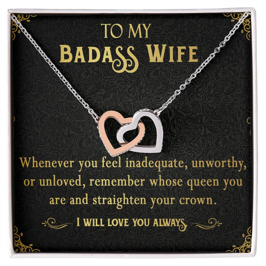 165D Necklace Gift To My Badass Wife, Valentine's Day Gift for Her, I LOVE YOU Always