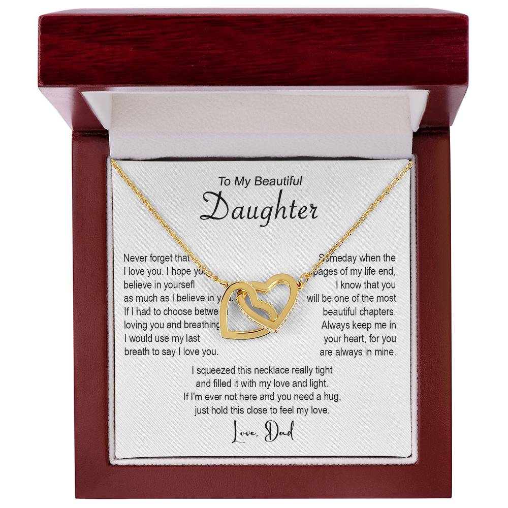 642D To My Beautiful Daughter Necklace, Daughter Father Necklace, Gift From Dad