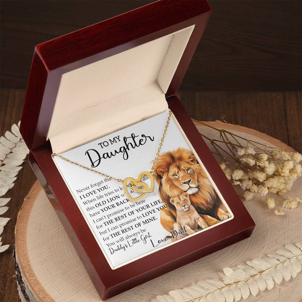 766D To my Daughter Necklace, Perfect Gift from Lion Dad, Necklace Christmas Gifts