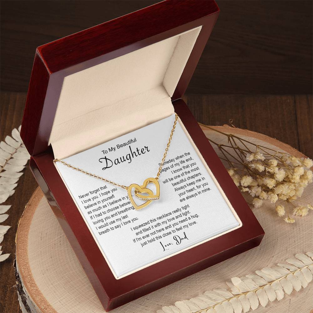 642D To My Beautiful Daughter Necklace, Daughter Father Necklace, Gift From Dad