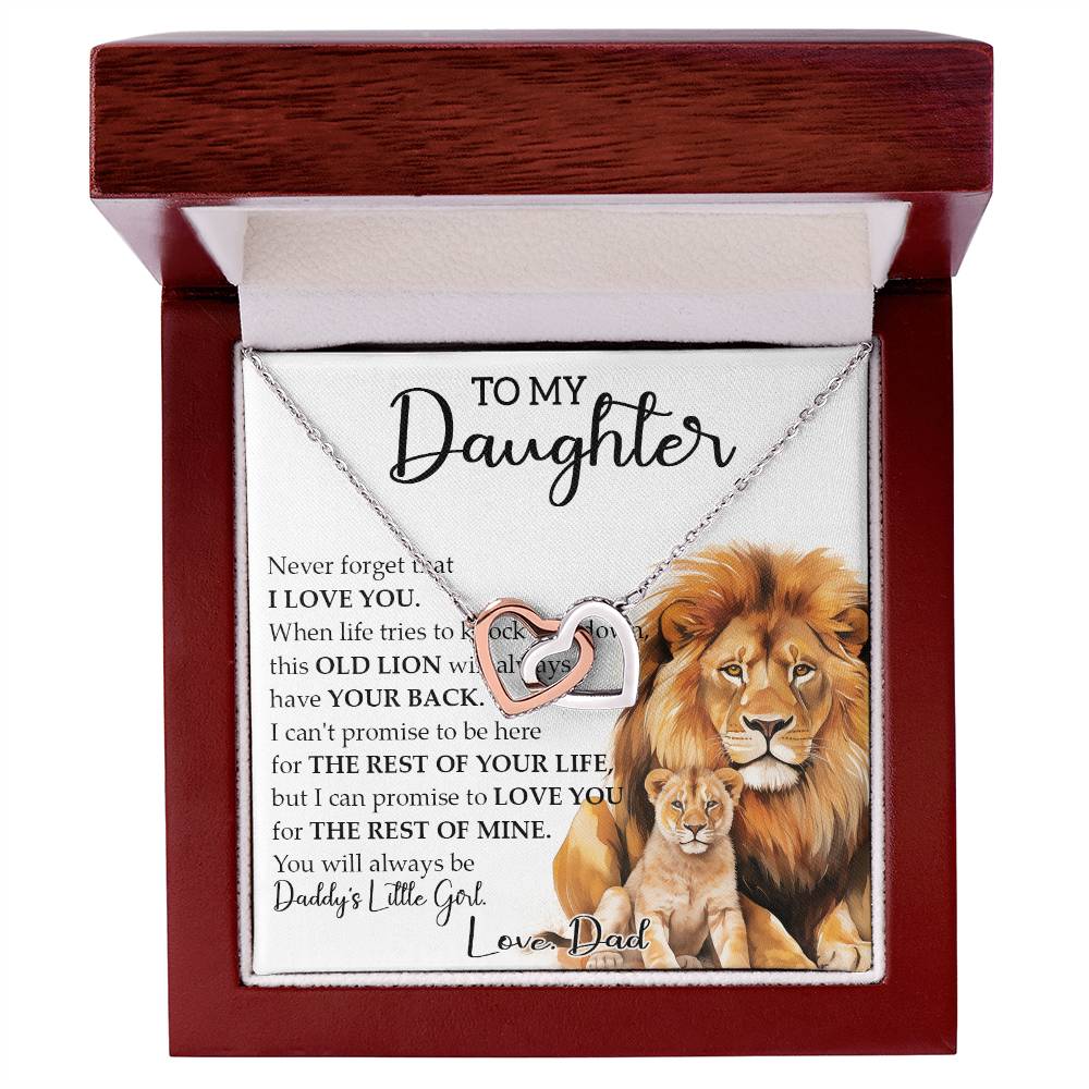 766D To my Daughter Necklace, Perfect Gift from Lion Dad, Necklace Christmas Gifts