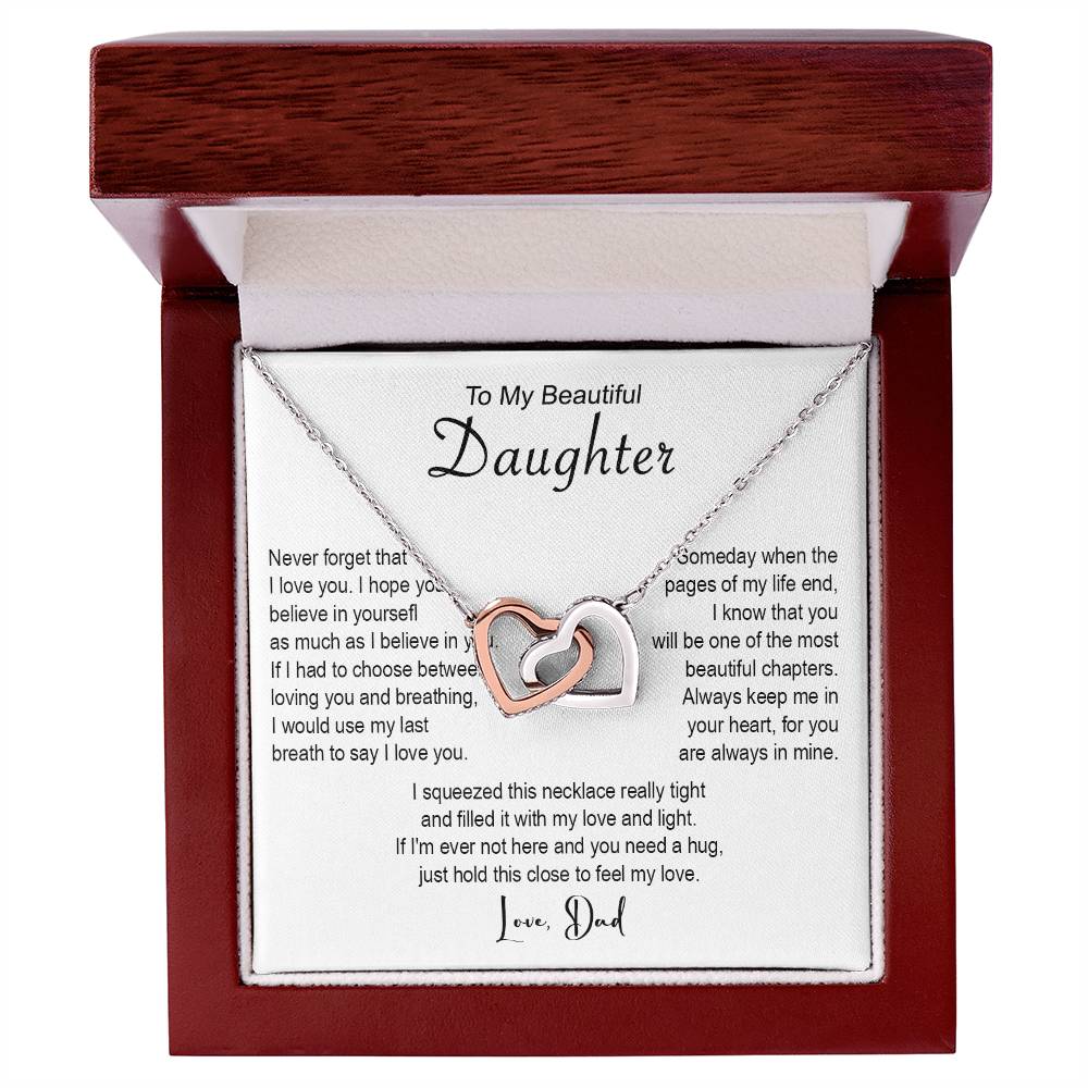 642D To My Beautiful Daughter Necklace, Daughter Father Necklace, Gift From Dad