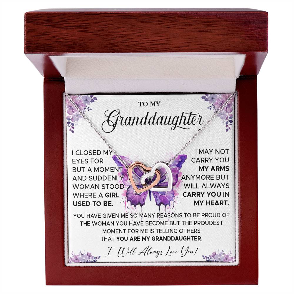 827D To My Granddaughter Necklace, Gift for Granddaughter from Grandpa Grandma, Xmas