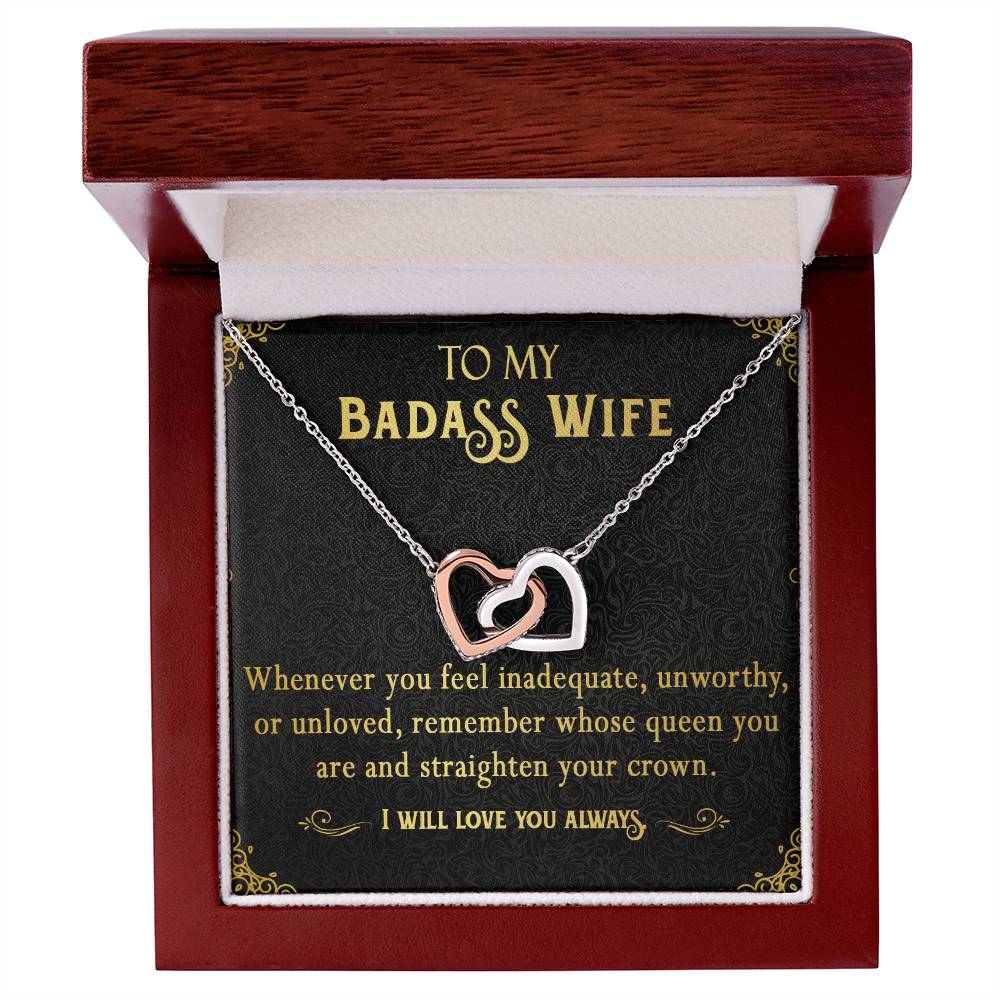 165D Necklace Gift To My Badass Wife, Valentine's Day Gift for Her, I LOVE YOU Always