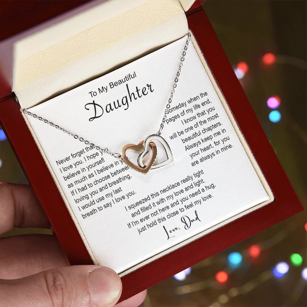 642D To My Beautiful Daughter Necklace, Daughter Father Necklace, Gift From Dad