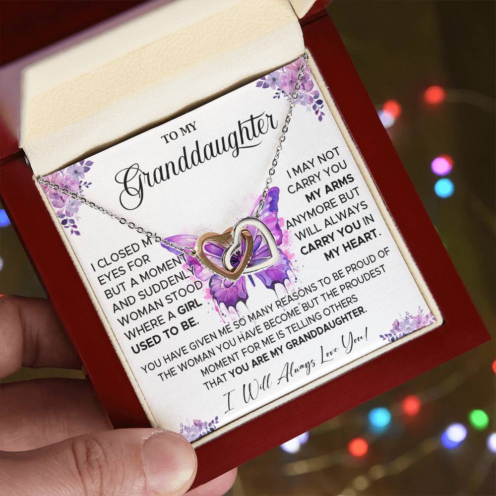 827D To My Granddaughter Necklace, Gift for Granddaughter from Grandpa Grandma, Xmas