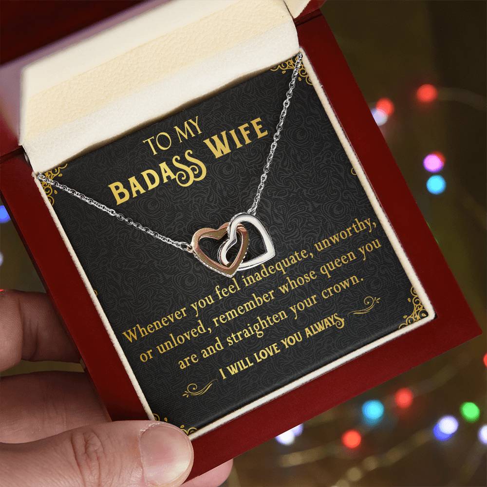 165D Necklace Gift To My Badass Wife, Valentine's Day Gift for Her, I LOVE YOU Always