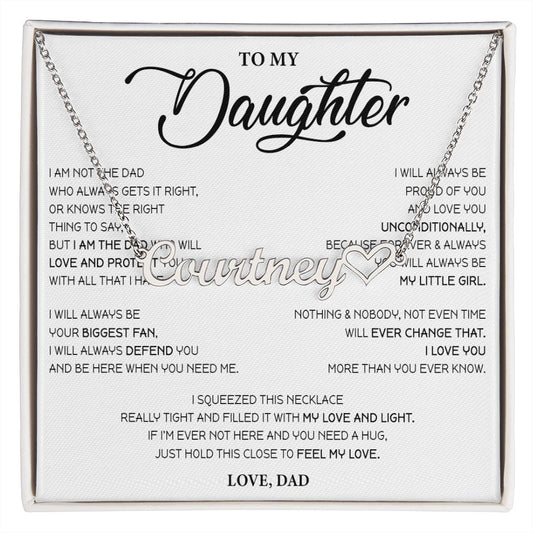 500H Personalized To My Daughter Necklace, Love Knot Pendant Necklace, Daughter Gift from Dad