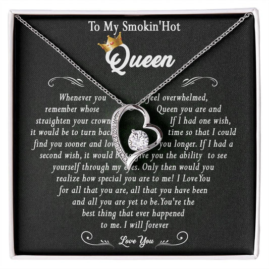 369C To My Smokin Hot Queen Crown Necklace Gift For Wife Soulmate Valentines Day Gift