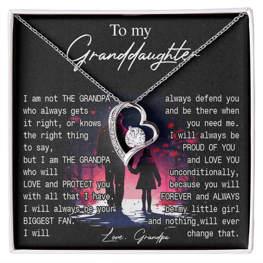 776C To My Granddaughter Necklace Gift from Grandpa, You always be be little Girl