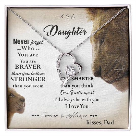 381C Lion Necklace, To My Daughter Necklace,I Love You Forever & Always Gift From Dad