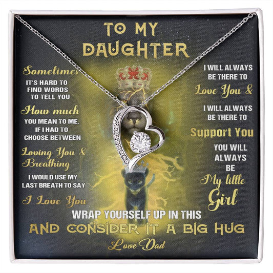 380C Lion To My Daughter Necklace, Daughter Father Necklace, Gift Birthday From Dad