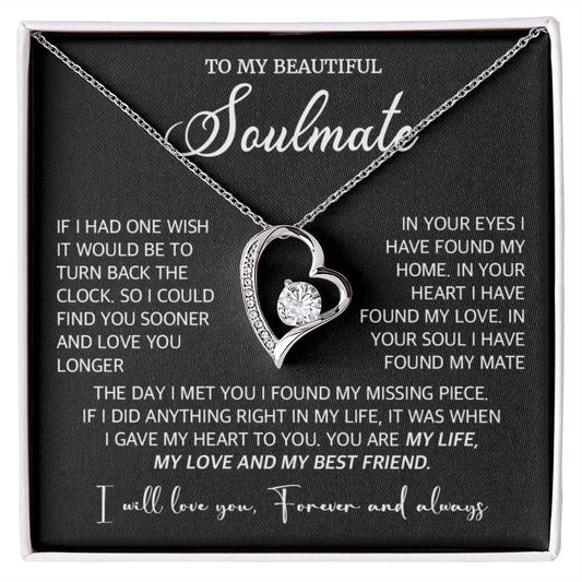 396C To My Soulmate/Wife Necklace, Gift for Xmas Valentine Girlfriend Gifts for Her