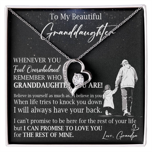 809C - To beautiful Granddaughter Necklace gift from Grandpa,Love you Forever Necklace