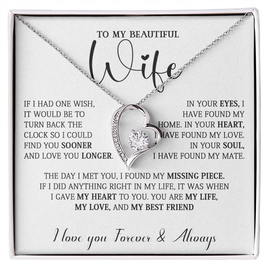 729C To My Wife Necklace, Birthday Gift For Wife From Husband, Lovely Valentine Gifts