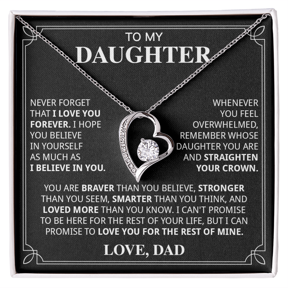 599C-To My Daughter Necklace, Christmas Birthday Gift for Daughter from Dad Jewelry